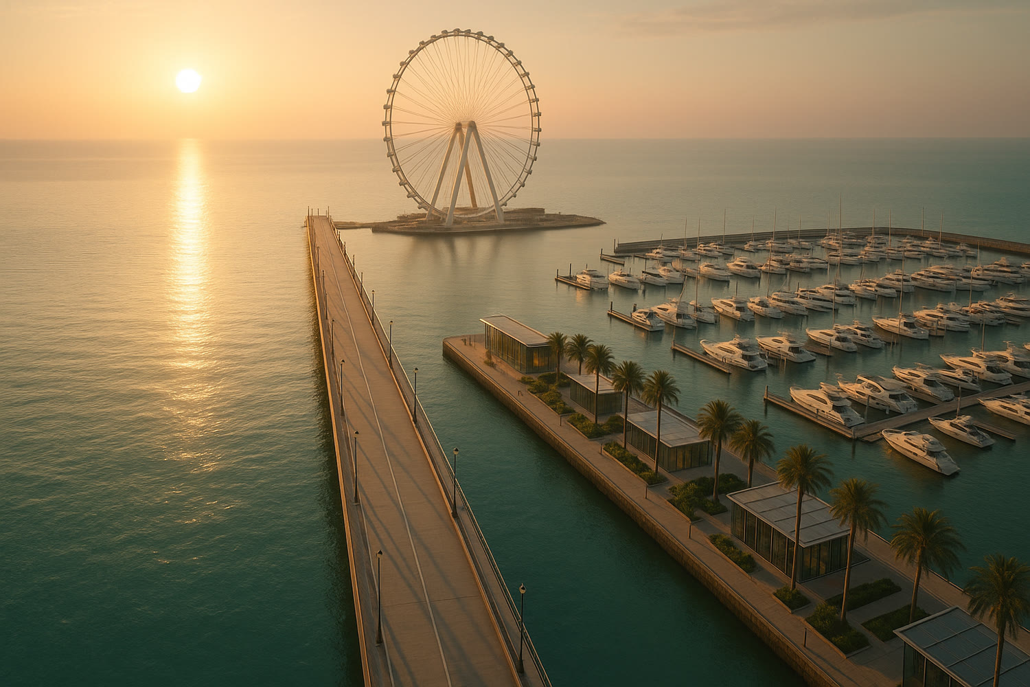 Pier sobre o mar, ilustração conceitual